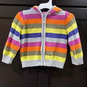 Carters girl 24 Months zip up sweater hoodie rainbow stripe